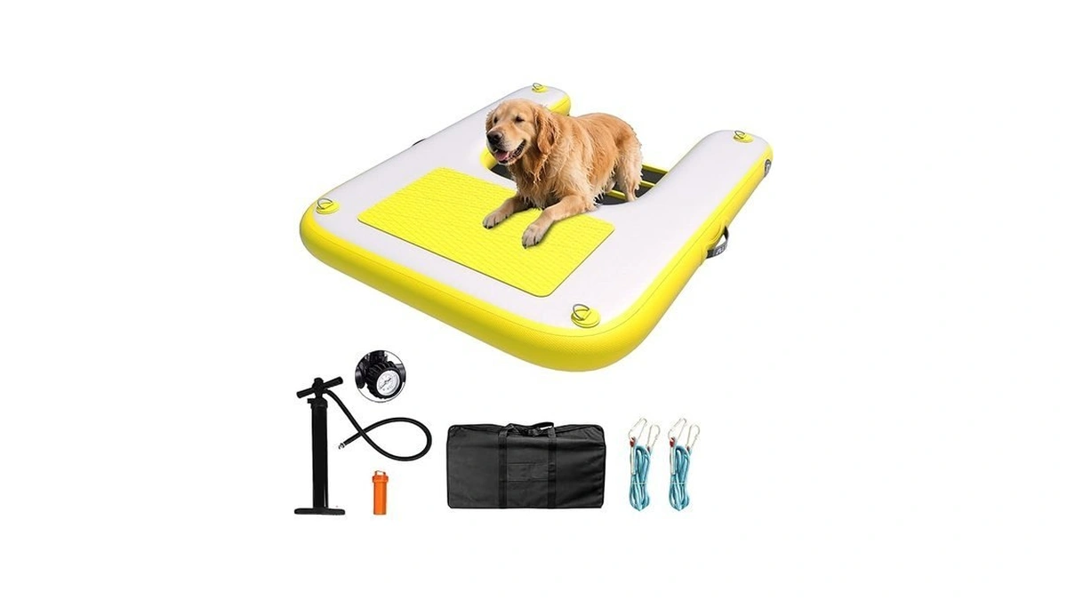 Alifun Inflatable Dog Ramp For Boat, Large Dog Water Ramp
