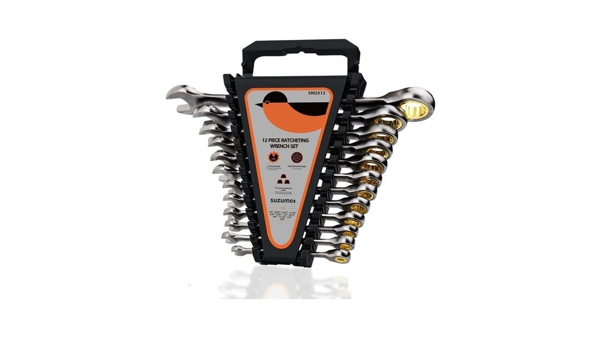 Suzume Sae Ratcheting Wrench Set 12-piece (1/4"-7/8") Chrome Vanadium Steel