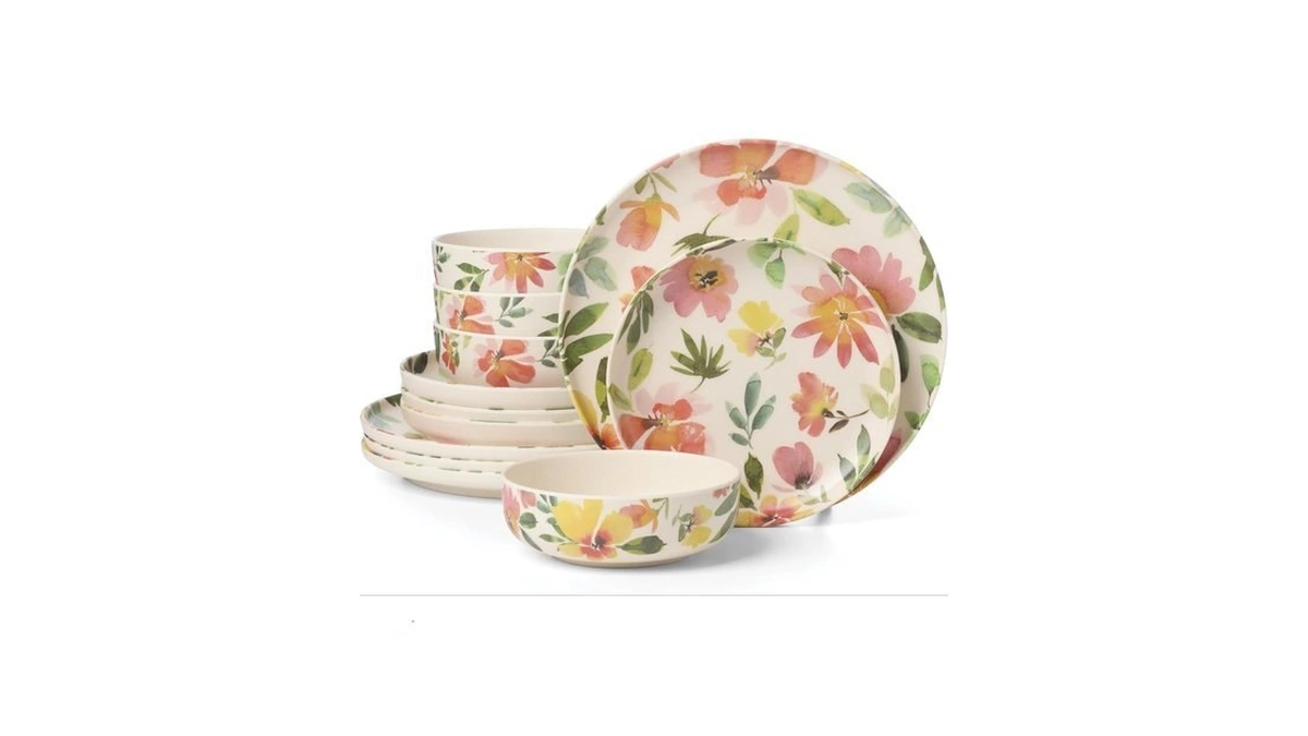 Oneida Dinnerware Sets, 24 Seven Melamine Floral 12-piece Dinnerware Set,