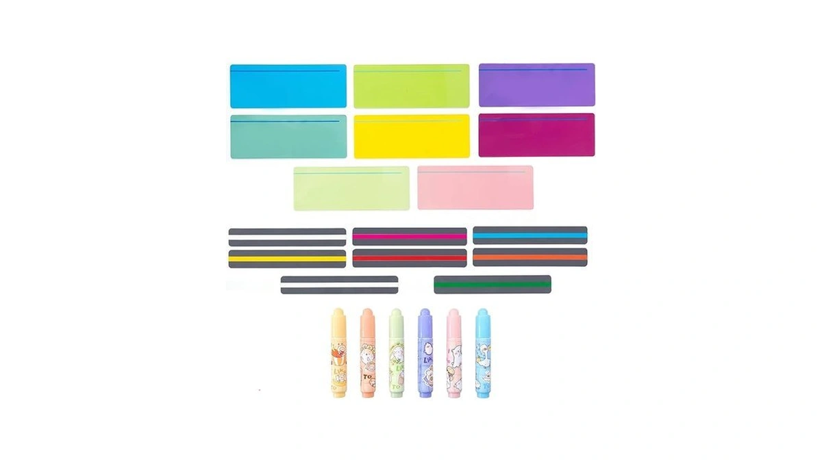 Koogel 22 Piece Guided Reading Strips Kit, 16 Colored Overlays