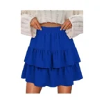 Berydress Blue Flowy Ruffle Mini Skirts For Women 2025 High