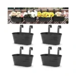 Ogima 4pcs Hanging Flower Pots, Metal Iron Wall Planter Indoor/outdoor