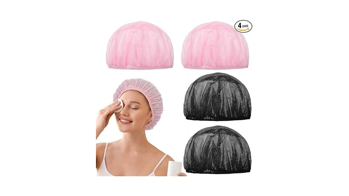 Qianyu 4 Pcs Mesh Hair Net Sleeping Bonnets Night Hair