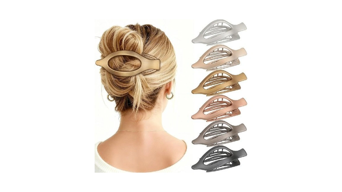 Chandat Flat Hair Clip 6 Pcs Lay Down Claw Clips