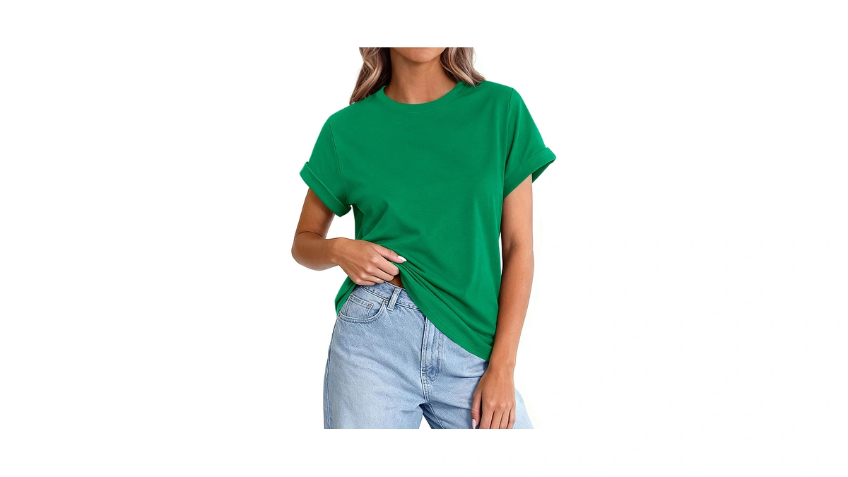 Prettygarden Womens Summer Tops 2026 Spring Casual Rolled Short Sleeve