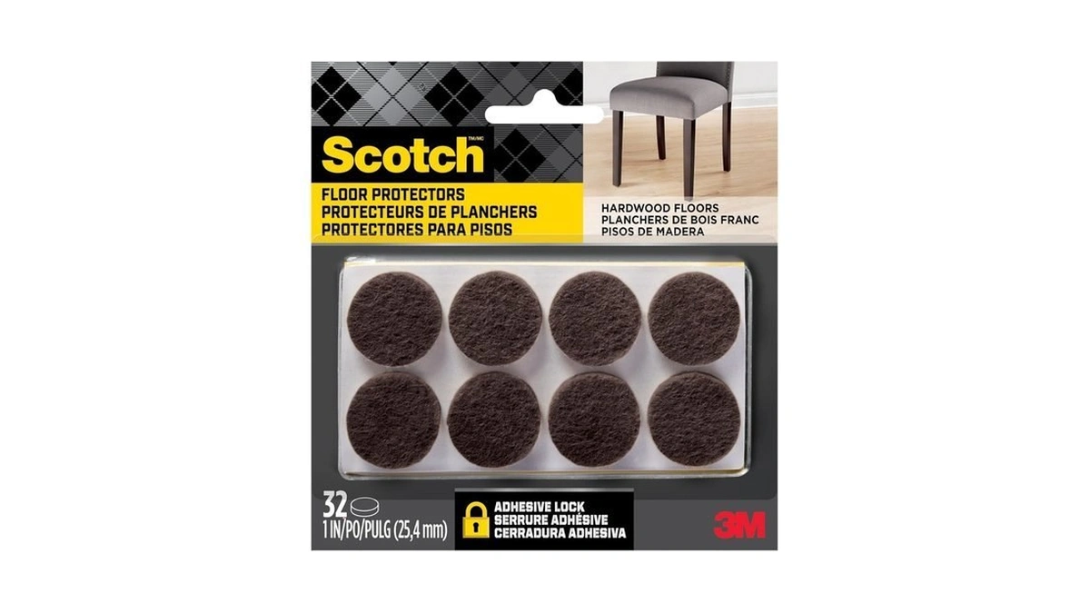 Scotch Felt Pads 32 Pcs Brown, Felt Furniture Pads For