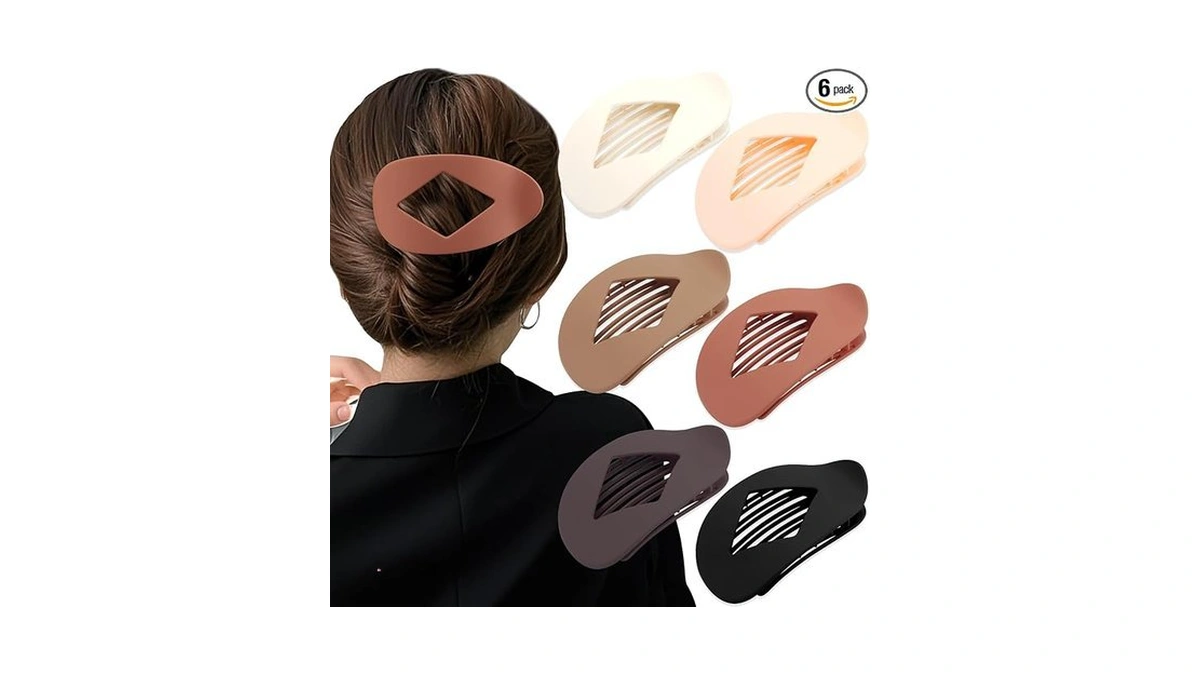 Atoden Large Flat Round Hair Clips Oval Claw Clips For