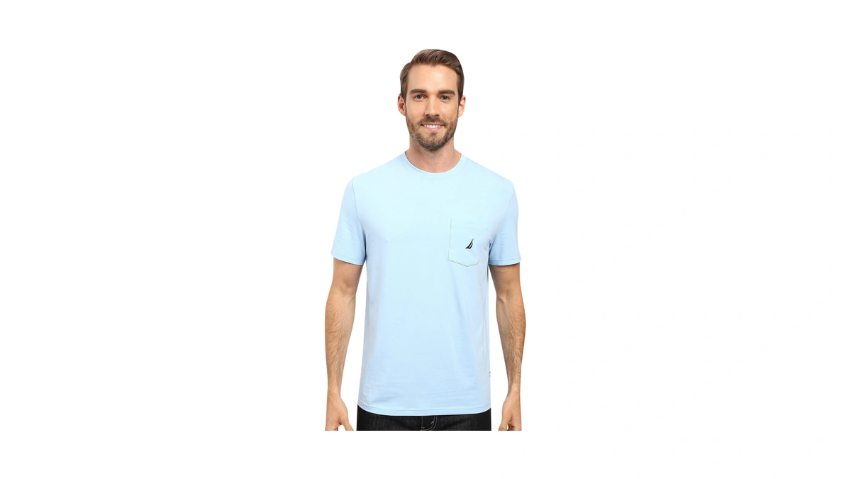 Nautica Men's Big & Tall Solid Crew Neck Short-sleeve Pocket