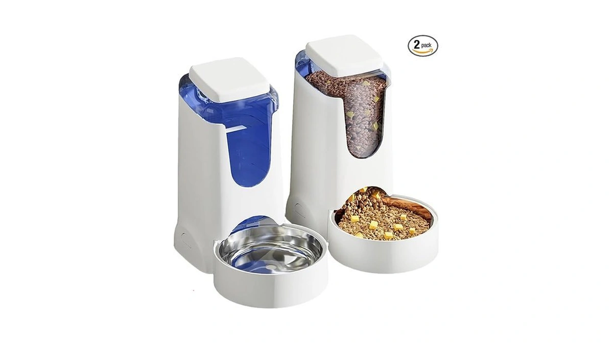 Hamiledyi Pets Automatic Gravity Feeder Dogs 2.8l Food & 4l