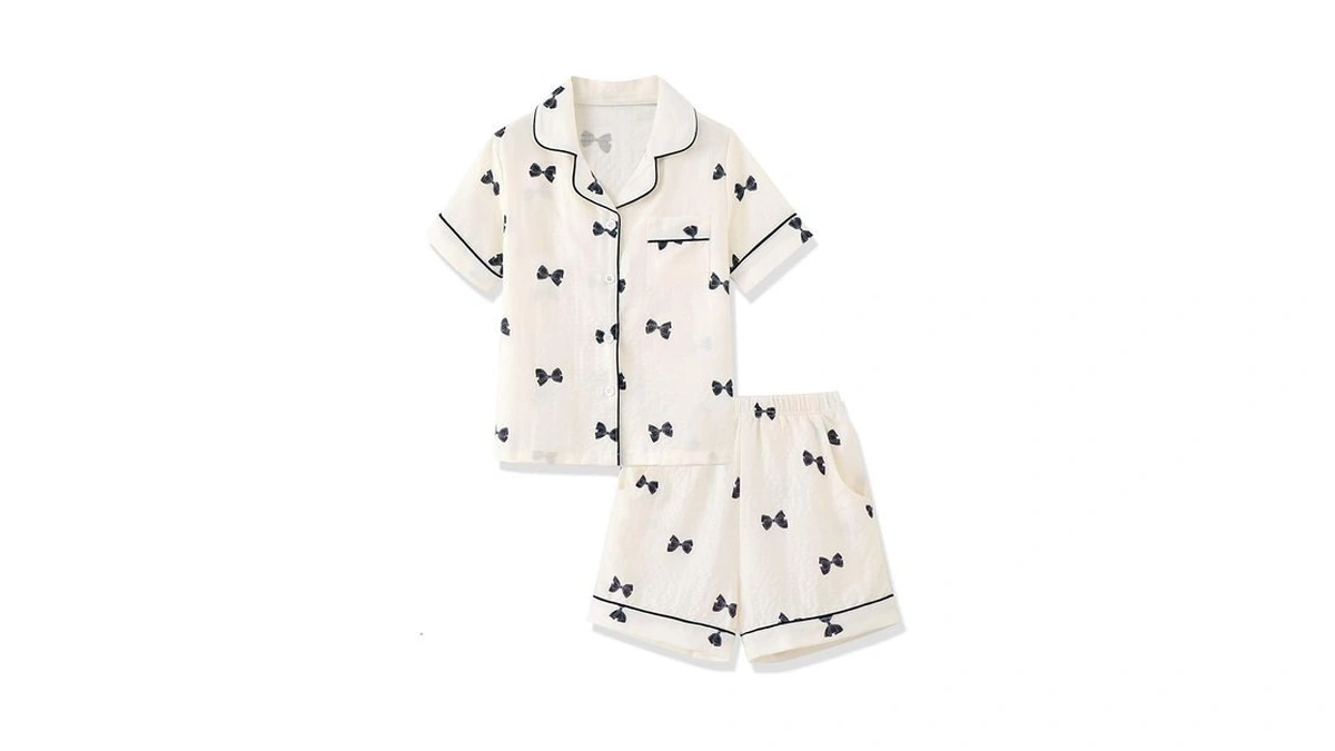 Mikrdoo Girls Pajamas Set Comfortable Short Sleeve Summer Pjs For