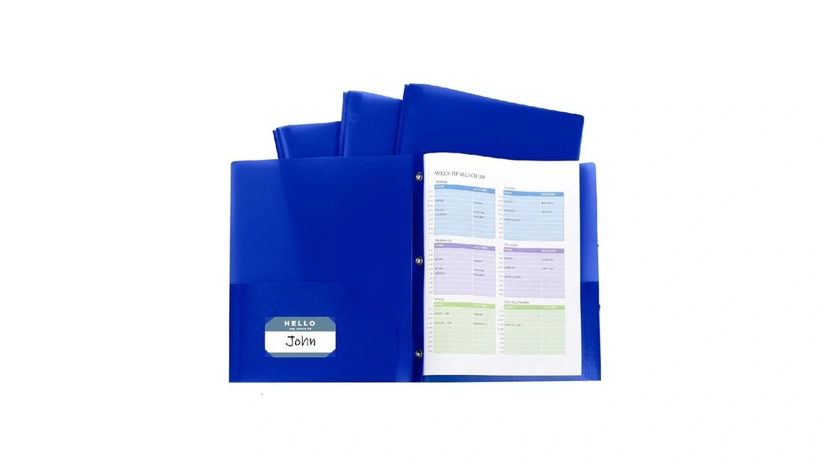 C-line Two-pocket Heavyweight Poly Portfolio With Prongs, For Letter Size