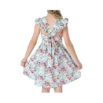 Floral Dresses 7-16 Backless Girl's Dresses Clothes,d5,9-10 Years(150)