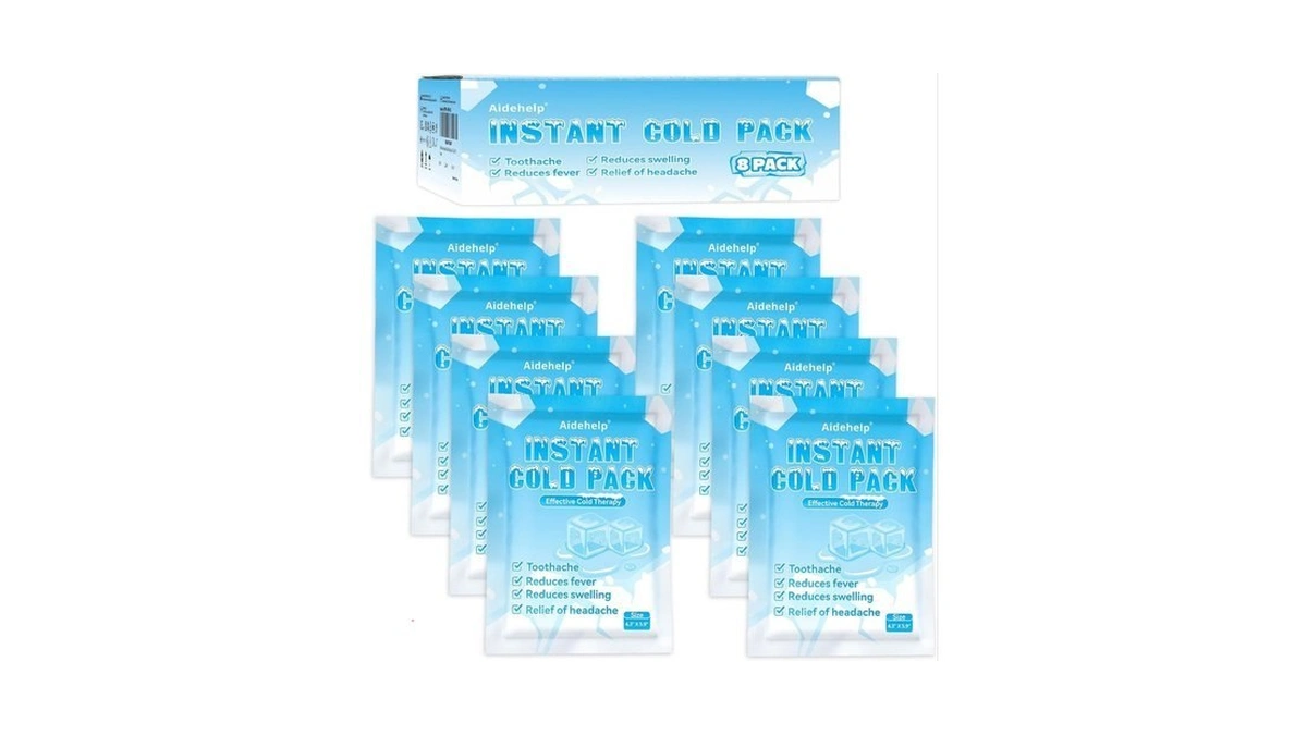 8 Pack Instant Cold Packs (4.3" X 5.9") - Disposable