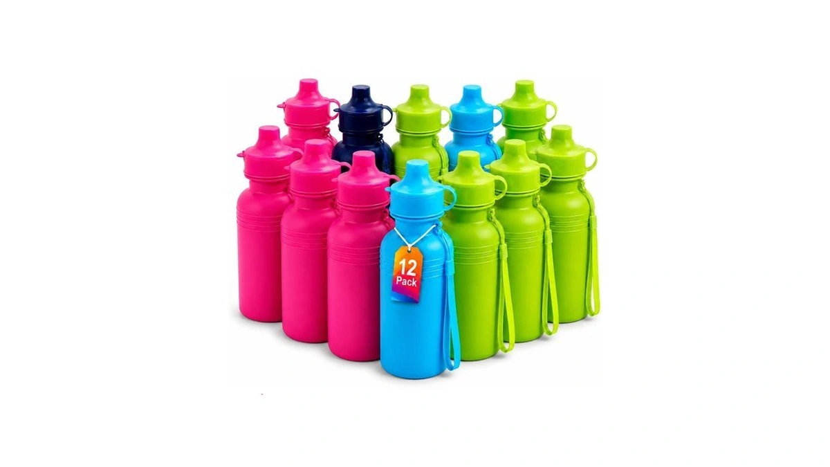 4e's Novelty Bulk Water Sports Bottles For Kids 18 Oz