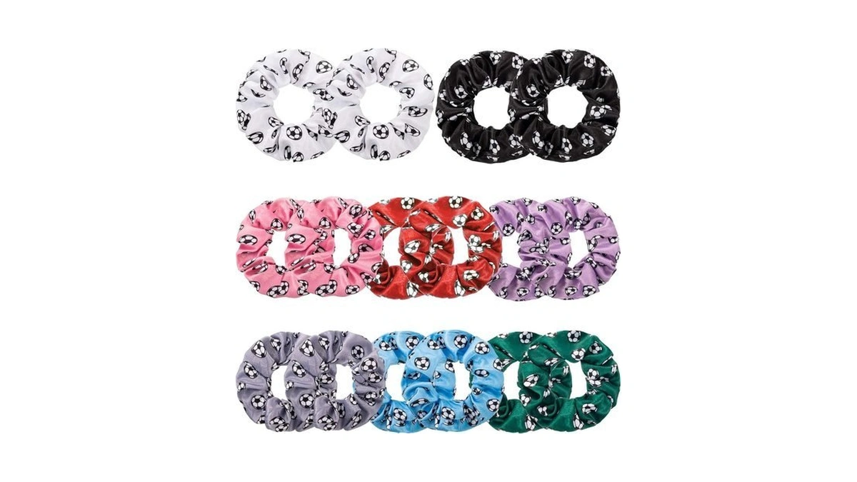 Syhood 16 Pieces Soccer Hair Scrunchies Soccer Hair Ties Elastic