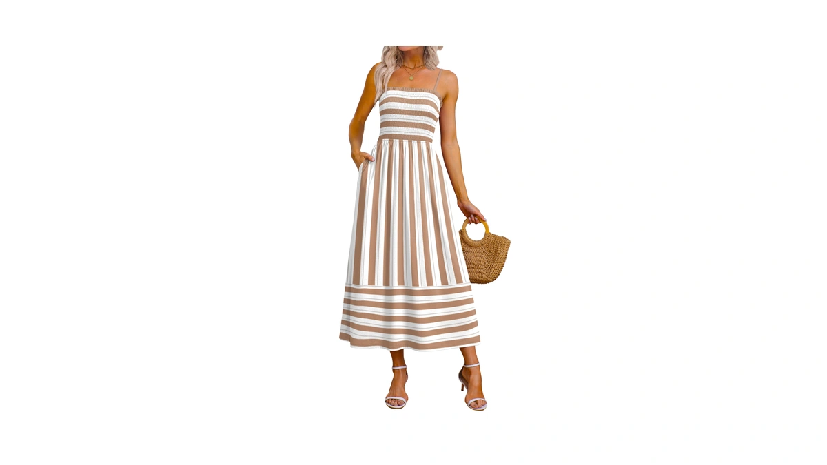 Ofeefan Maxi Dress Spaghetti Strap Business Casual Spring Sundresses For