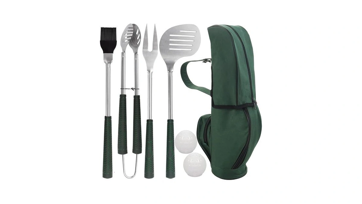 Poligo 7pcs Golf-club Style Bbq Tool Set Grilling Tools With