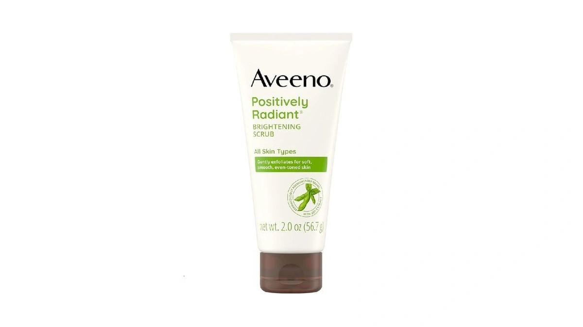 Aveeno Positively Radiant Skin Brightening Exfoliating Daily Facial Scrub, Moisture-rich