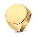 Stainless Steel Round Shape Classical Simple Plain Wedding Engagement Statement