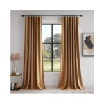 Fmfunctex Velvet Blackout Curtains Gold Brown Thermal Insulated Curtains For