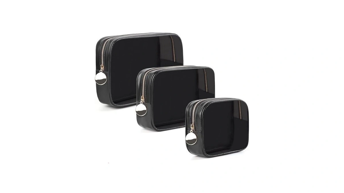 Yopcdj 3pcs Clear Makeup Bag Set, Waterproof Tpu Purse Organizer