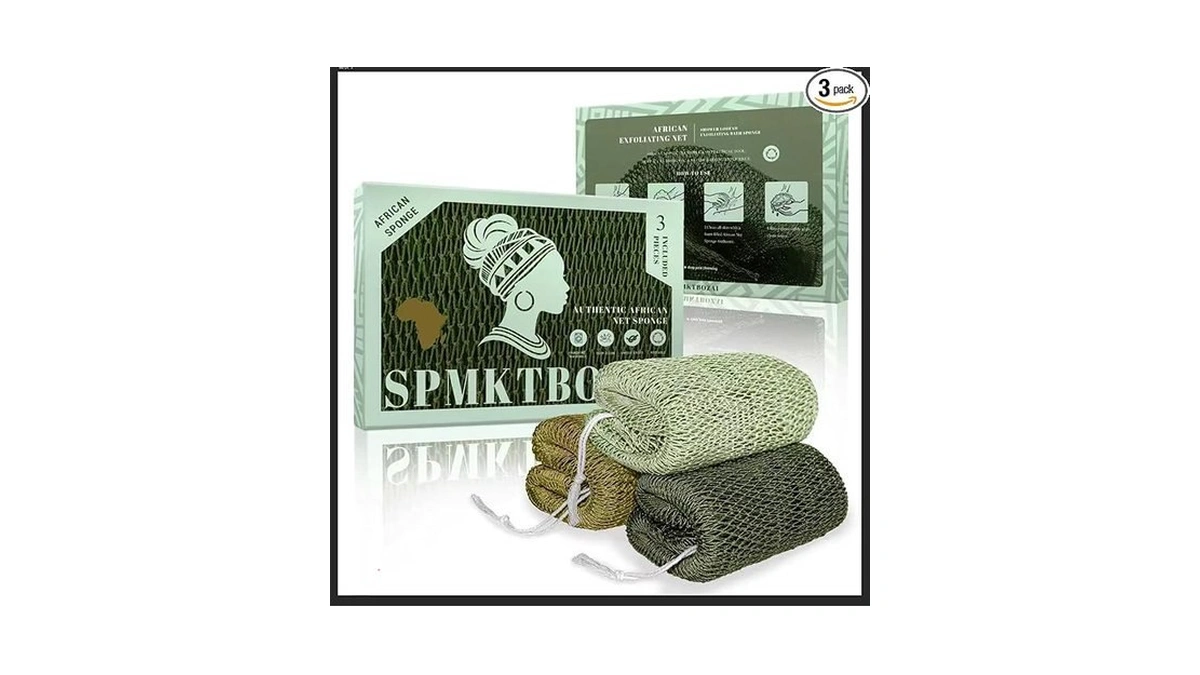 Spmktbozai African Net Sponge Authentic With Traditional Construction, Shower Loofah