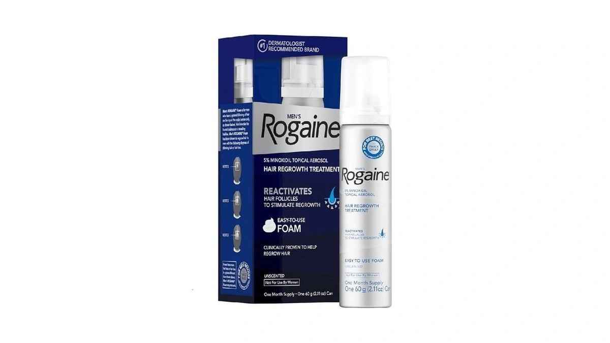 Men's Rogaine 5% Minoxidil Foam For Hair Regrowth, Topical Hair