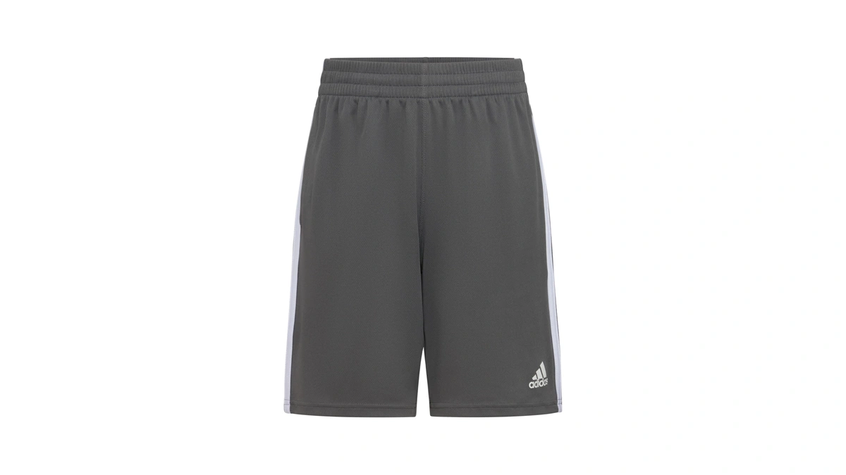 Adidas Boys Size Classic 3-stripe Shorts, Grey Five Adi, Medium