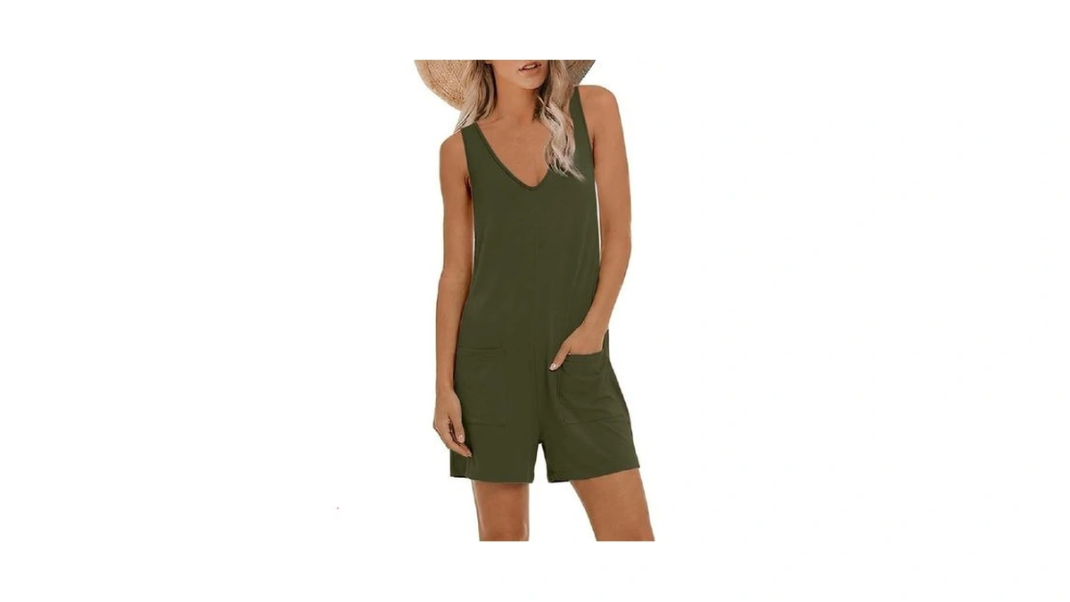 Nfsion Womens Summer V Neck Sleeveless Tank Top Romper Loose