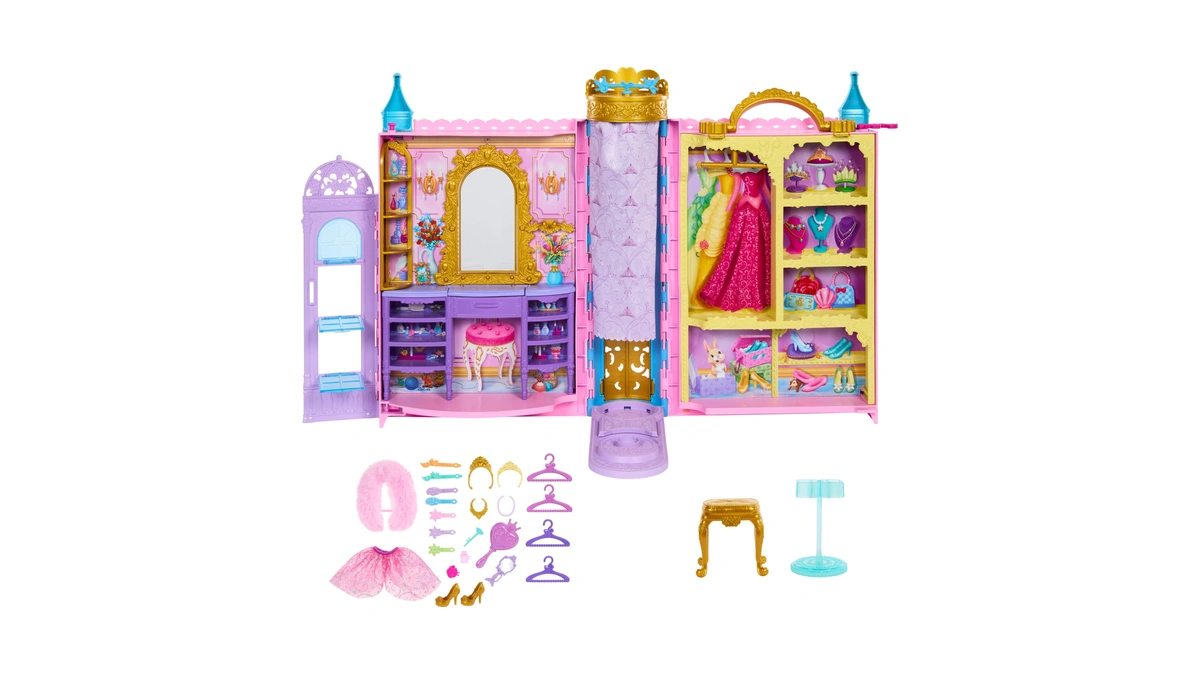 Mattel Disney Princess Toys, Ready For The Ball Closet Playset