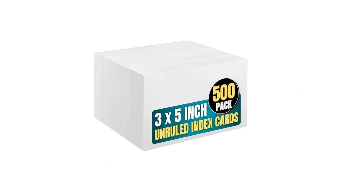 1intheoffice Unruled Index Cards 3x5, Blank White Note Cards 500/pack