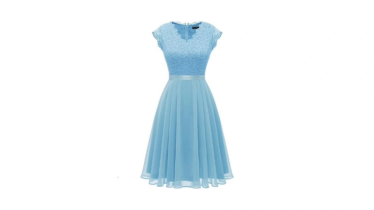 Dressystar Women's Formal Dresses V Neck Lace Wedding Guest Dress