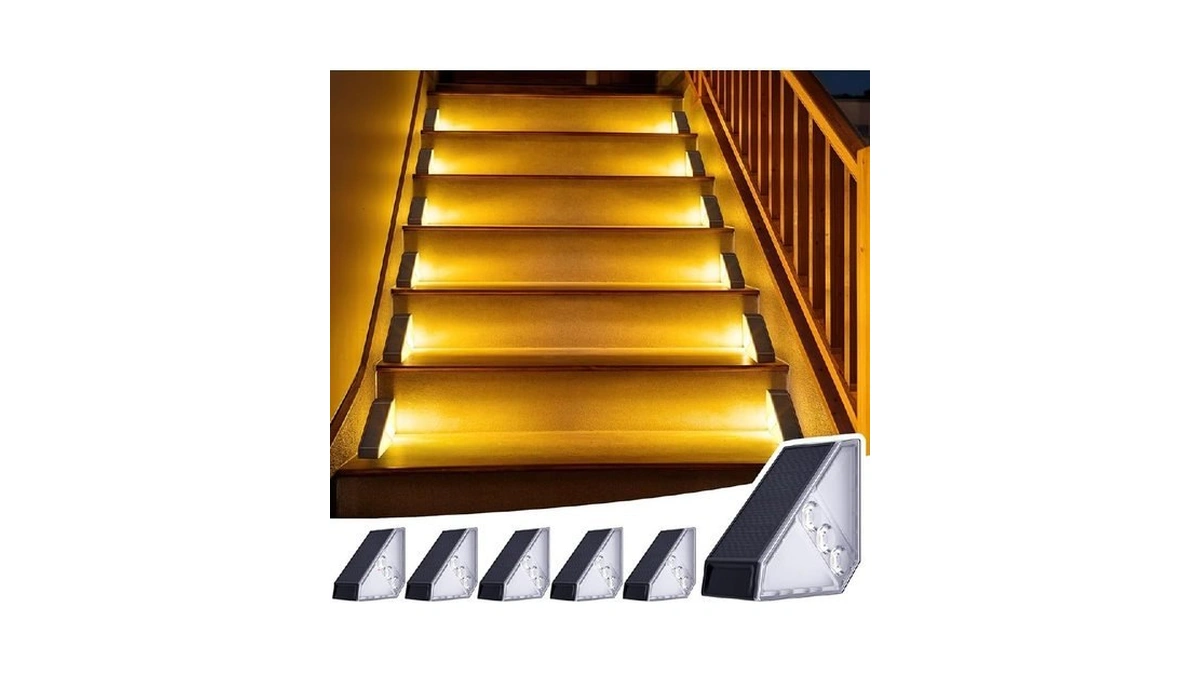Jsot Solar Step Stair Lights Outdoor Yard Decor 6 Pack,