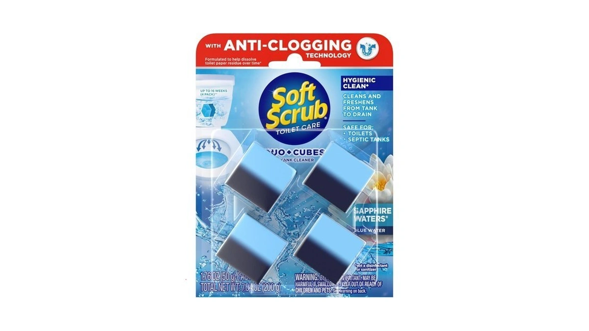 Soft Scrub In-tank Toilet Cleaner Duo-cubes, Sapphire Waters, 4 Count