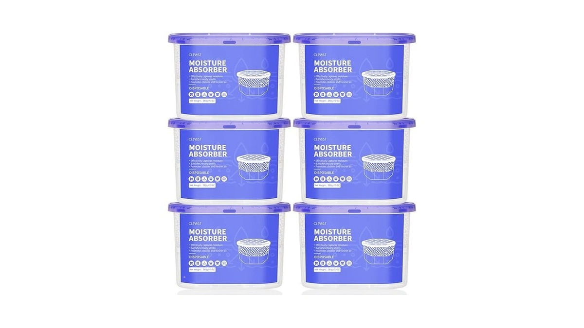 Clevast Moisture Absorber Boxes 6 Pack, 10 Oz Dehumidifier For