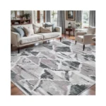 Serissa Modern Abstract Gray Rug For Living Room, 8'x10' Machine
