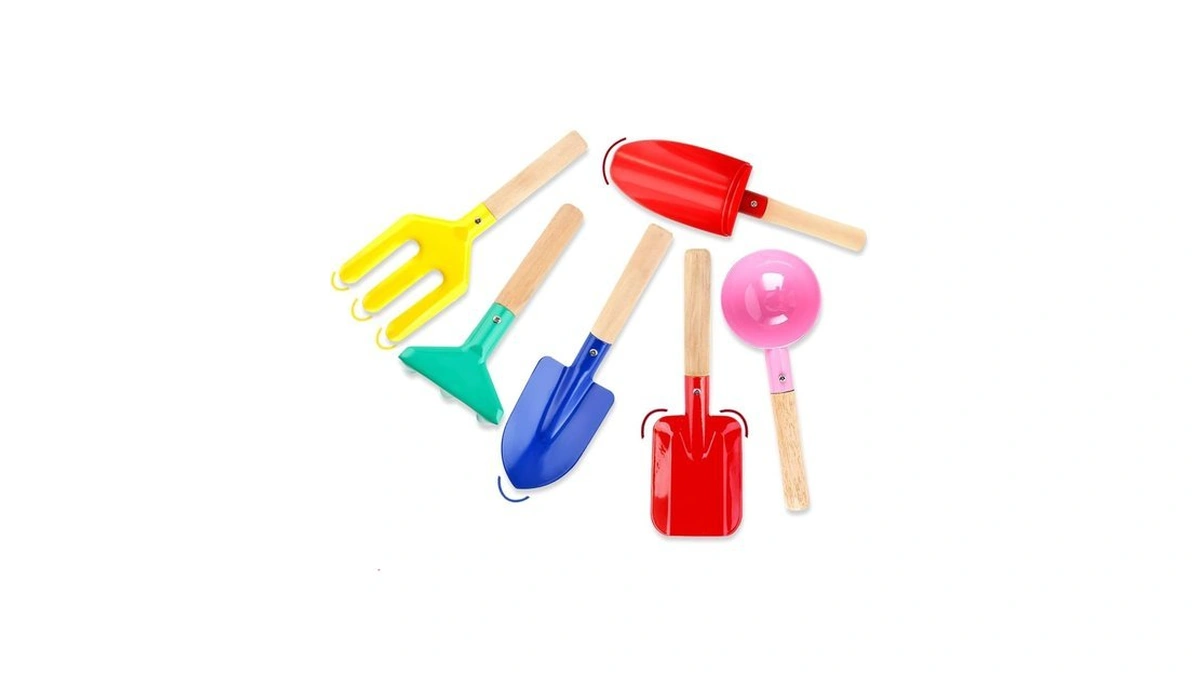 Katroiy 6 Piece Beach Sand Box Toys, Kids Gardening Tools,