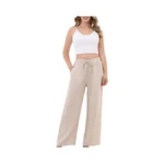 Aphratti Wide Leg Pants For Women Flowy Drawstring Elastic Waist