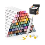 Wellokb Alcohol Markers Set, 80 Colors Alcohol Based Dual Tip,