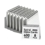 Koogel Spiral Index Cards 3x5 Ruled, 400 Count (5 Packs