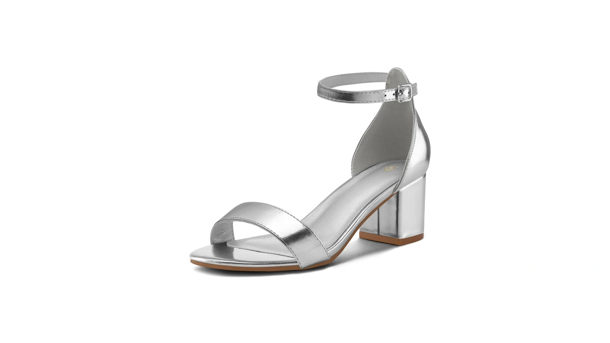 Mysoft Women's Chunky Low Heels Open Toe Block Heeled Dress