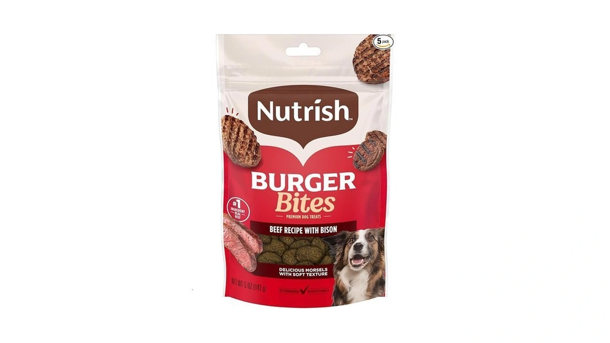 Nutrish Burger Bites Beef Recipe With Bison Premium Dog Treats,