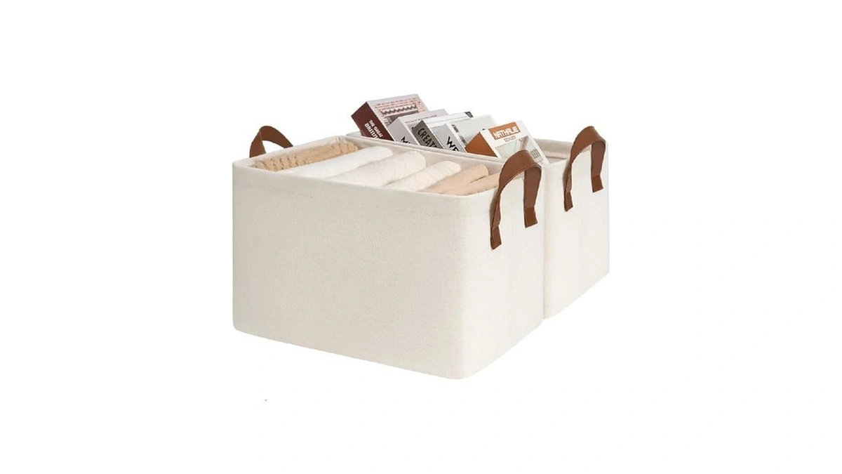 Chicvita 2-pack Large Storage Baskets For Shelves, Fabric Storage Bins