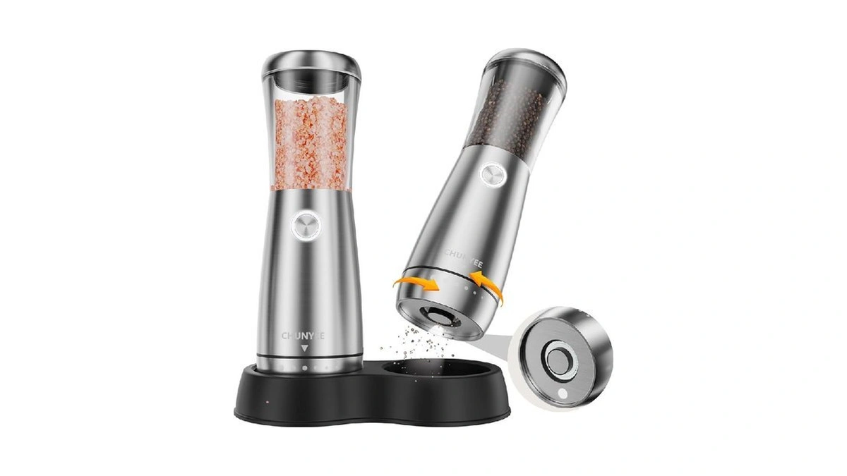 Electric Salt And Pepper Grinder Set - Automatic Stainless Steel