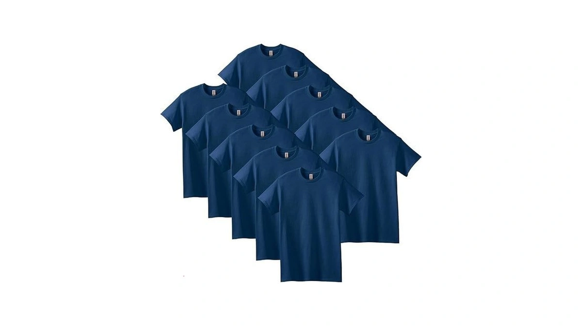 Gildan Men's 10-pack Heavy Cotton Adult T-shirt (g5000), Navy, X-large
