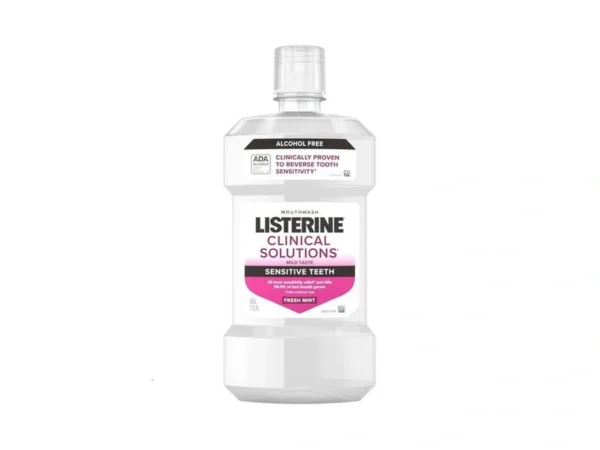 Listerine Clinical Solutions Sensitive Teeth Alcohol Free Mouthwash, Fresh Breath
