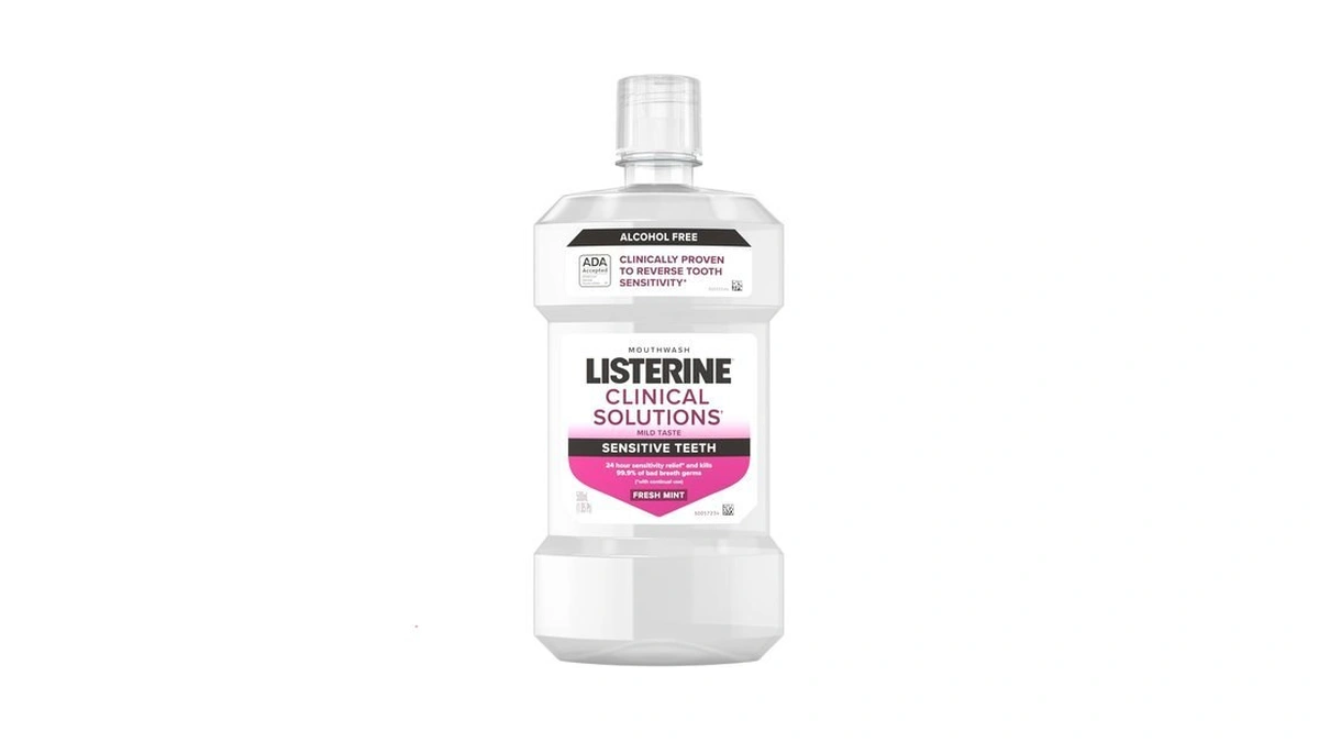 Listerine Clinical Solutions Sensitive Teeth Alcohol Free Mouthwash, Fresh Breath