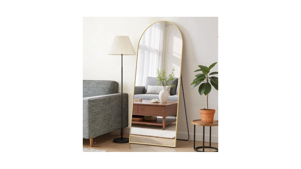 Mirror Full Length 64"x21" Full Body Floor Mirror With Stand,