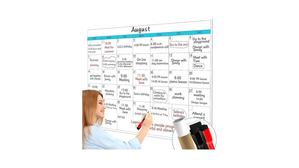 Dry Erase Calendar For Wall - 38" X 58" Extra