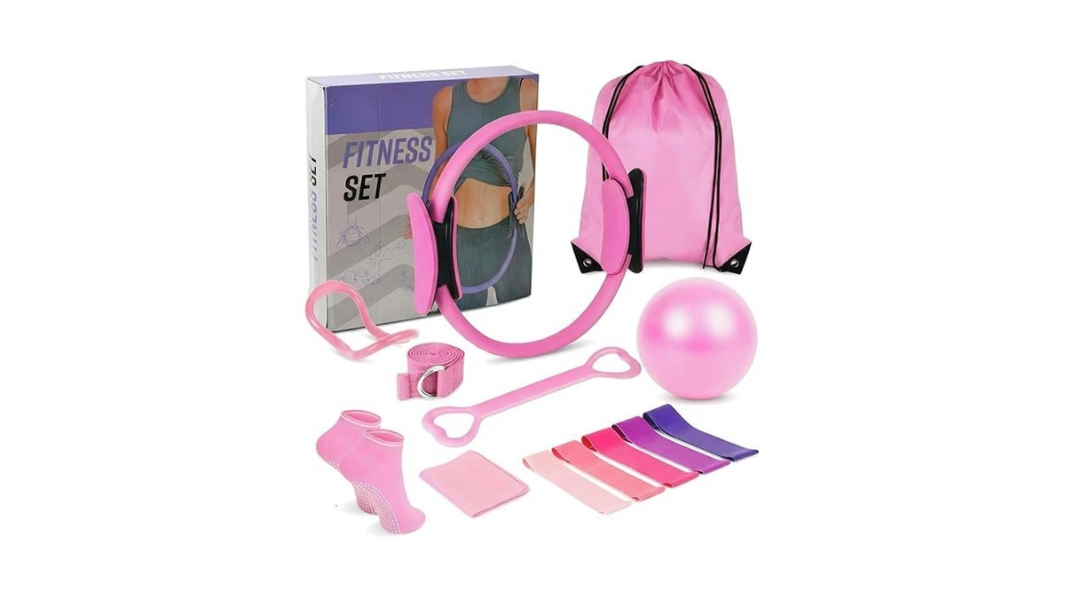 Hsyuhzfw Pilates Kit For Home Workouts 14pcs, Pilates Equipment Ring